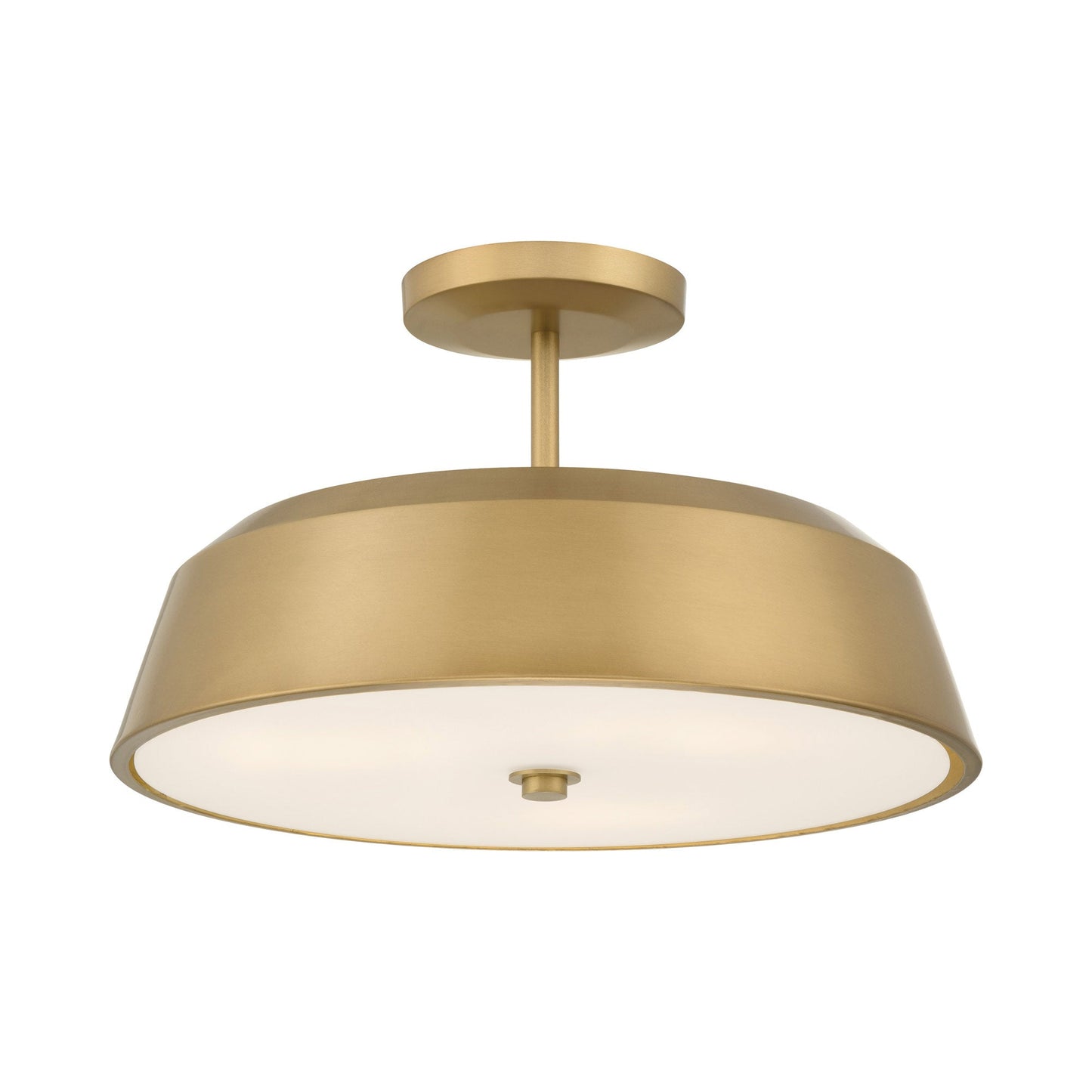 Trellwyn Semi Flush Mount Ceiling Light in Legacy Brass.