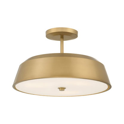 Trellwyn Semi Flush Mount Ceiling Light in Legacy Brass.