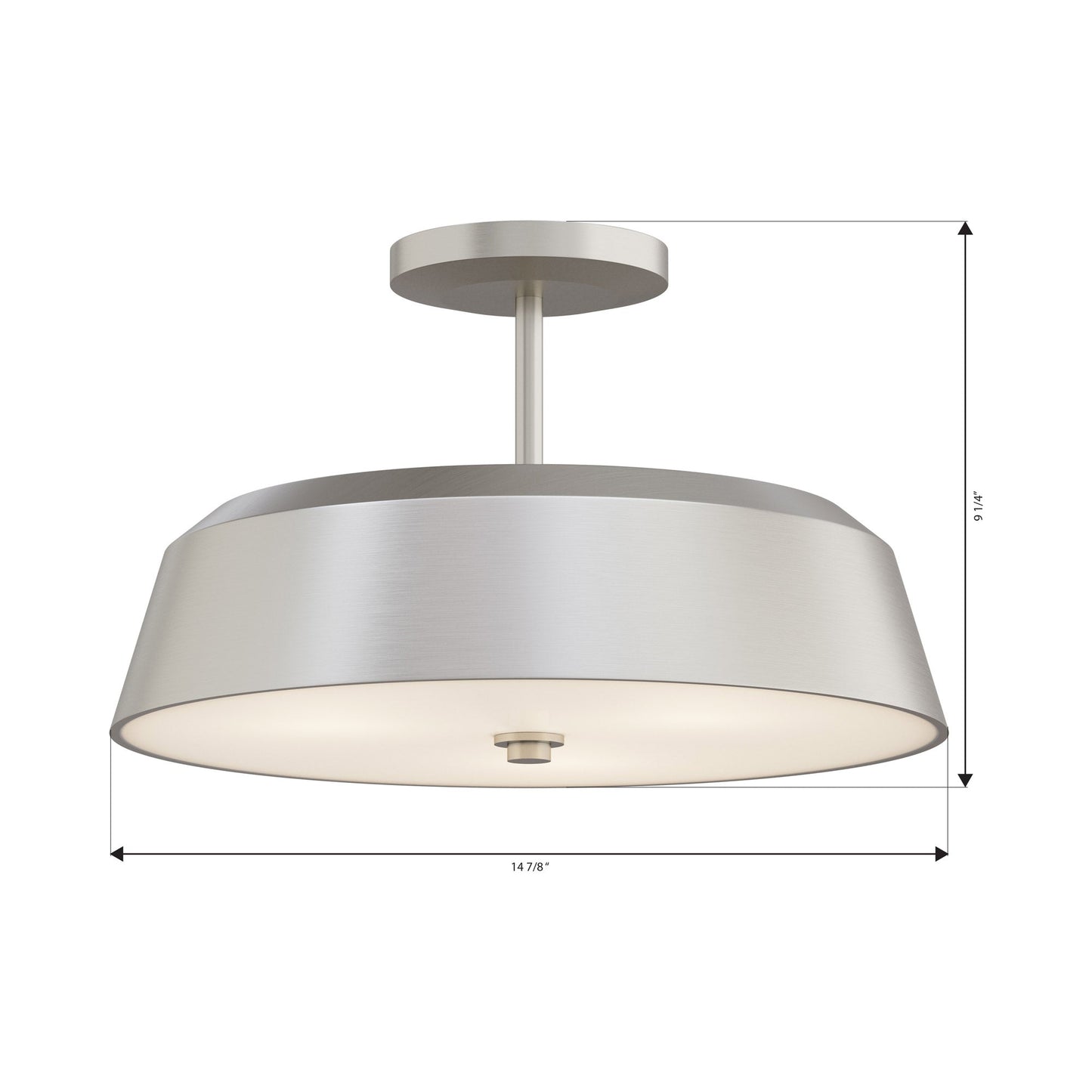 Trellwyn Semi Flush Mount Ceiling Light - line drawing.