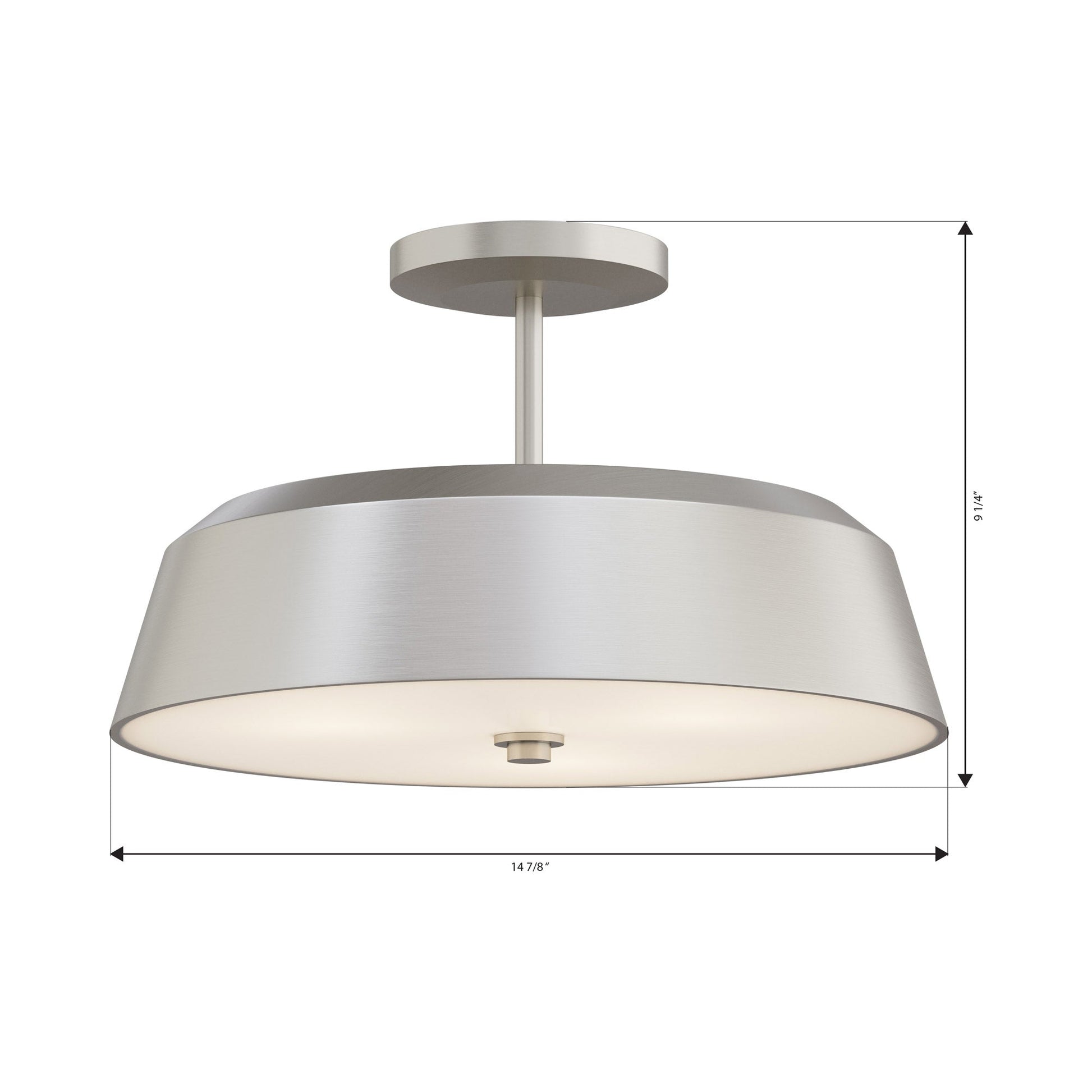 Trellwyn Semi Flush Mount Ceiling Light - line drawing.