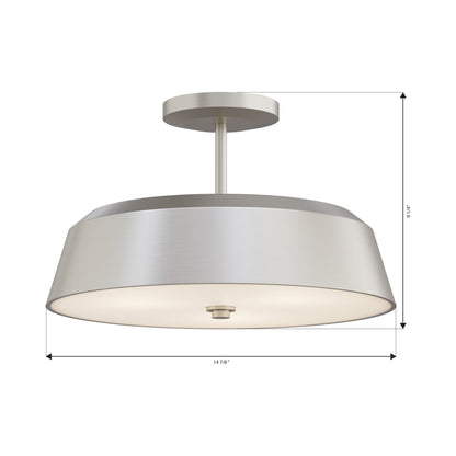 Trellwyn Semi Flush Mount Ceiling Light - line drawing.