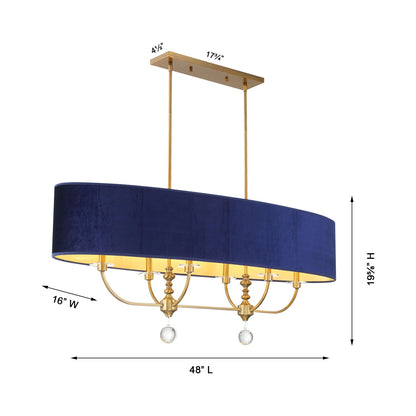 Van Noord Linear Pendant Light - line drawing.