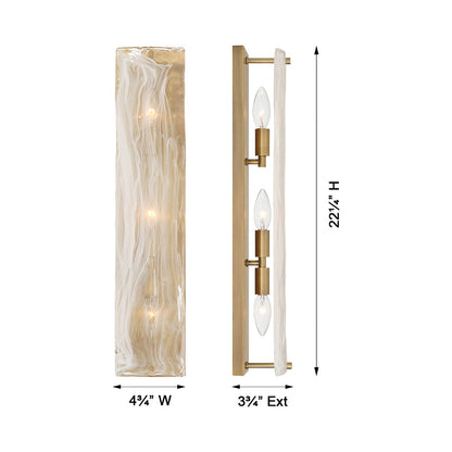 Veil Bath Vanity Light - line drawing.