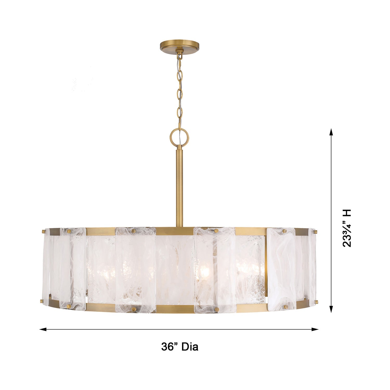 Veil Pendant Light - line drawing.