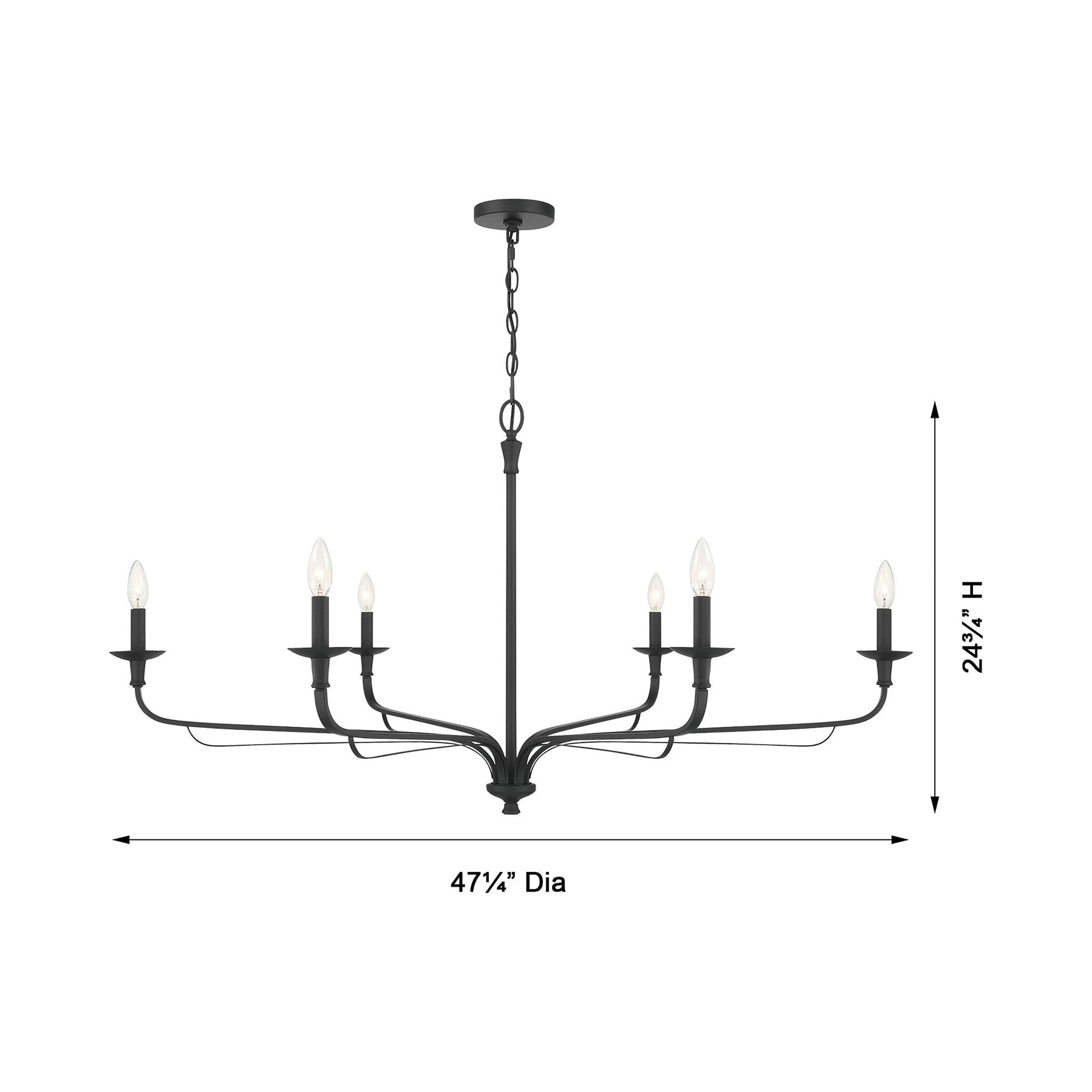 Velena Chandelier - line drawing.