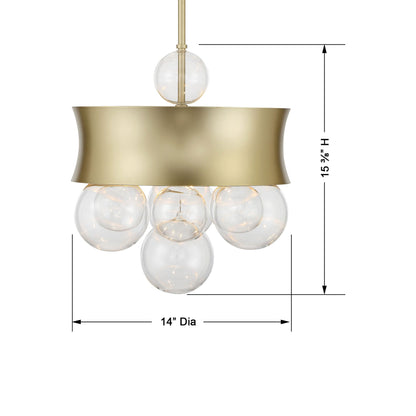 Verdi Pendant Light - line drawing.