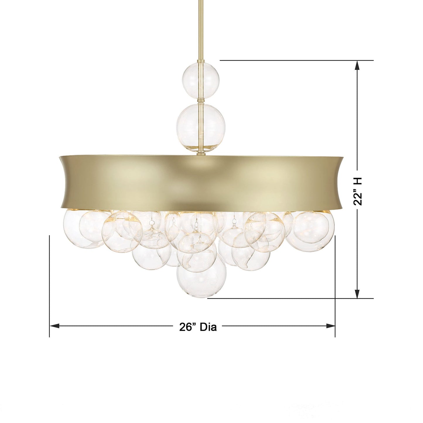 Verdi Pendant Light - line drawing.