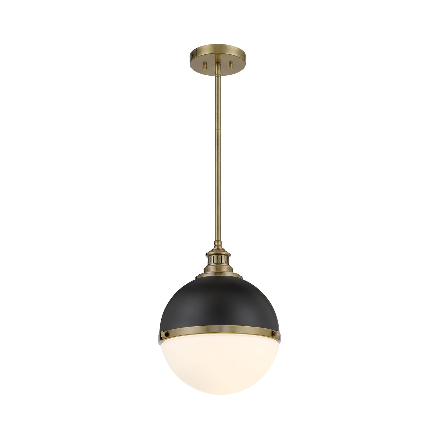 Vorey Pendant Light in Coal and Oxidized Aged Brass (Small).