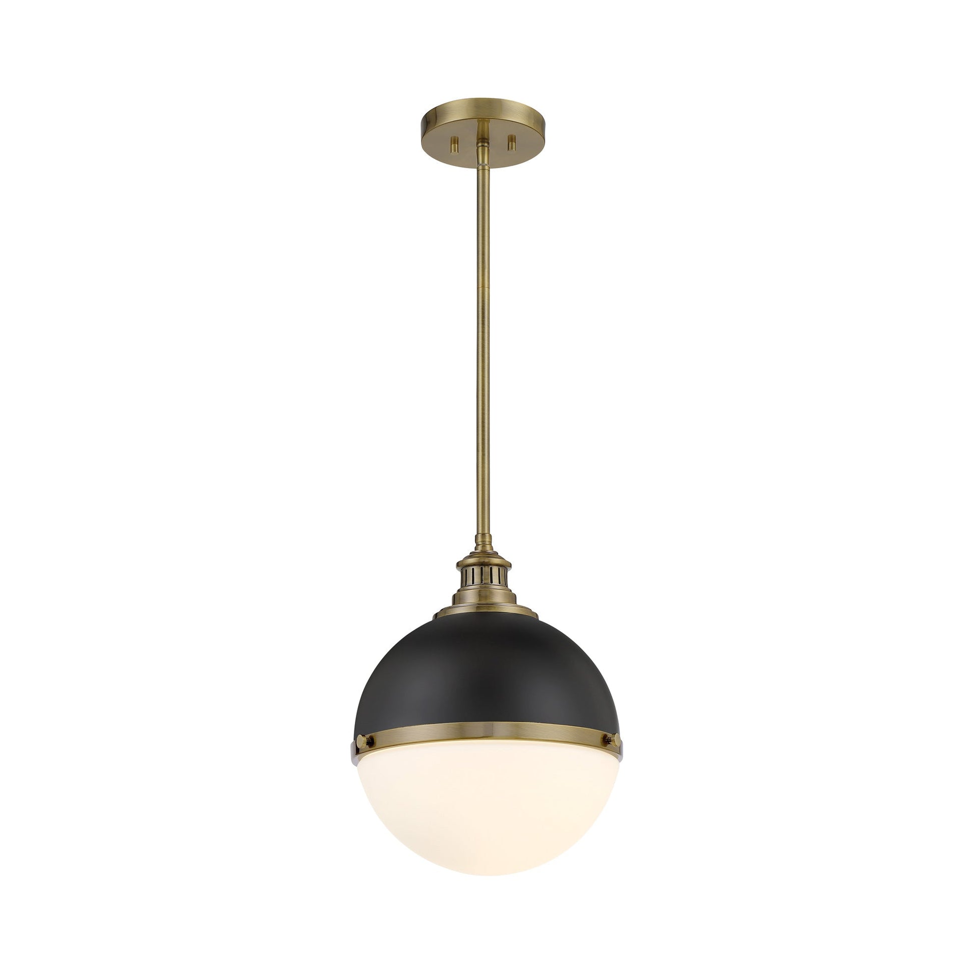 Vorey Pendant Light in Coal and Oxidized Aged Brass (Small).