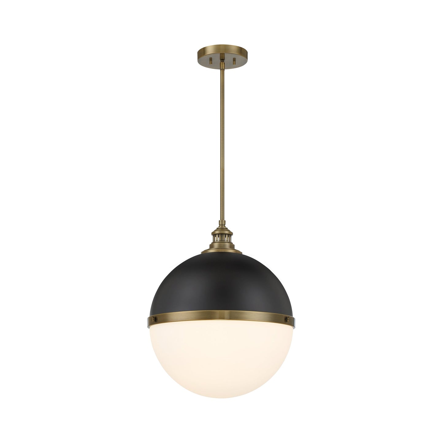 Vorey Pendant Light in Coal and Oxidized Aged Brass (Large).