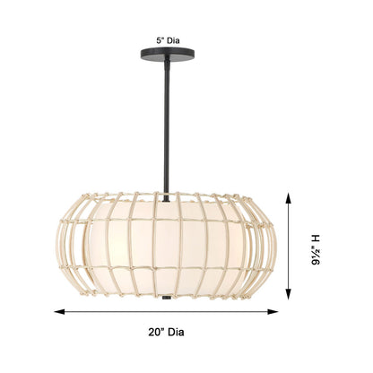 Watermill Multi Light Pendant Light - line drawing.