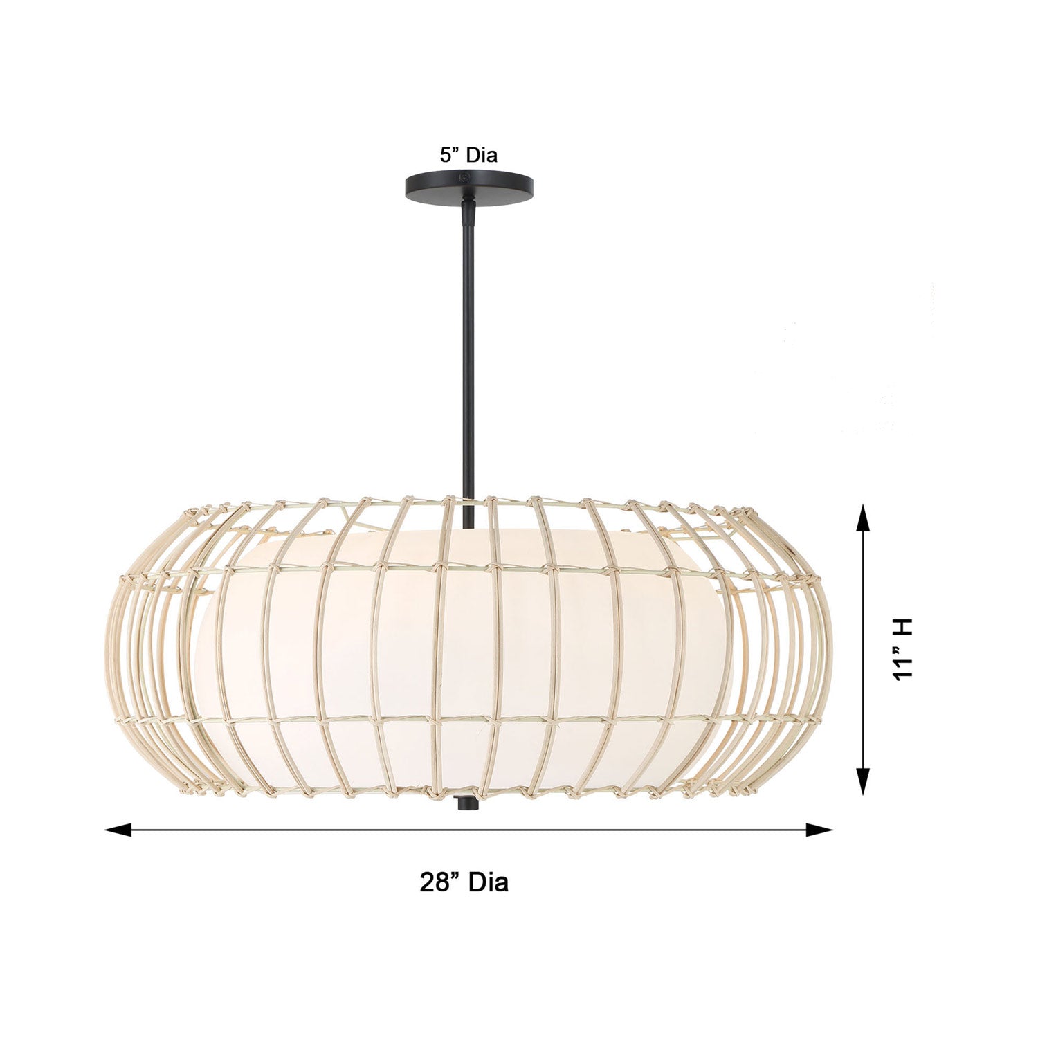Watermill Multi Light Pendant Light - line drawing.