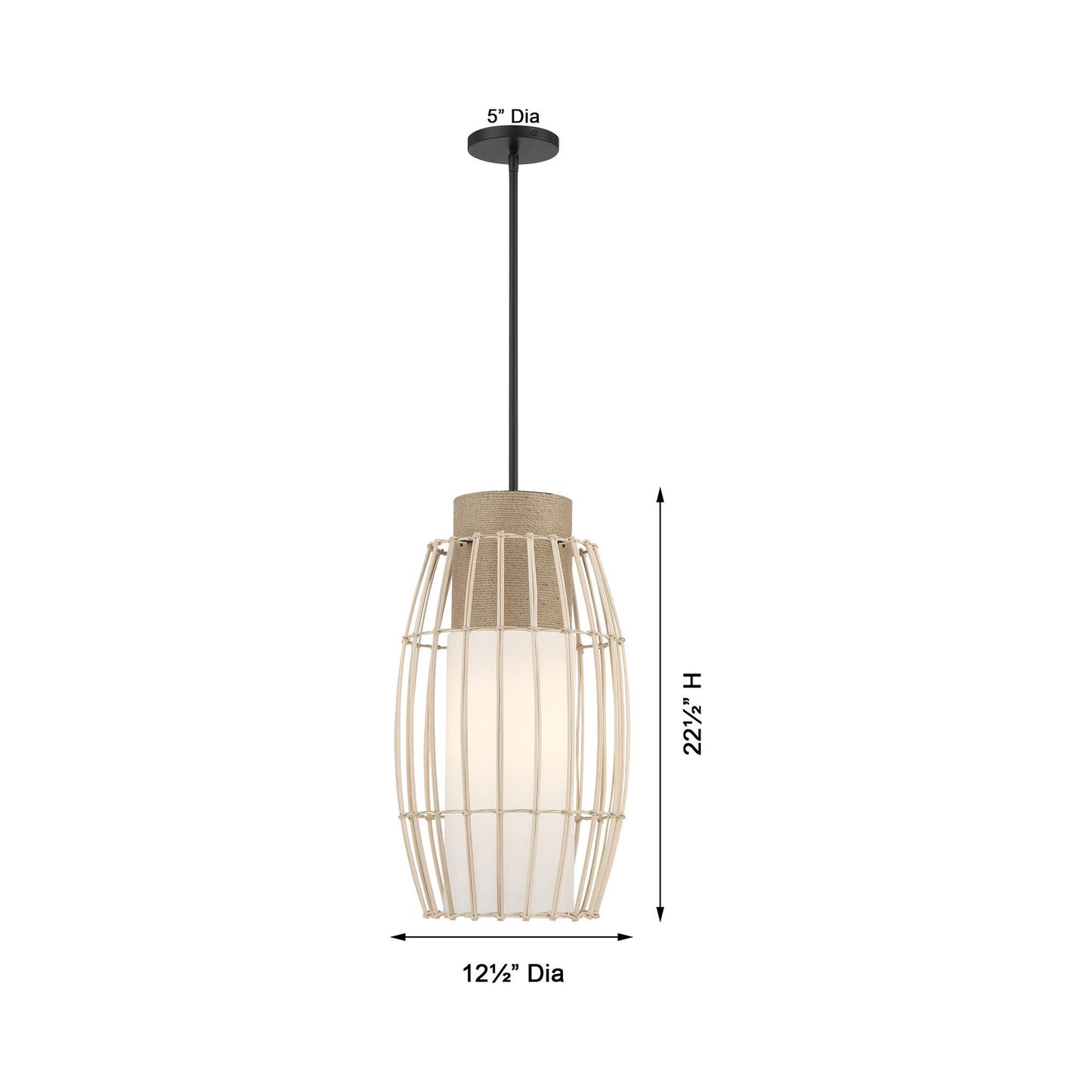 Watermill Pendant Light - line drawing.