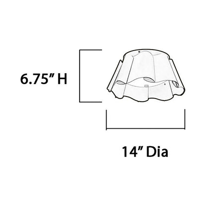 Waveform Flush Mount Ceiling Light - line drawing.