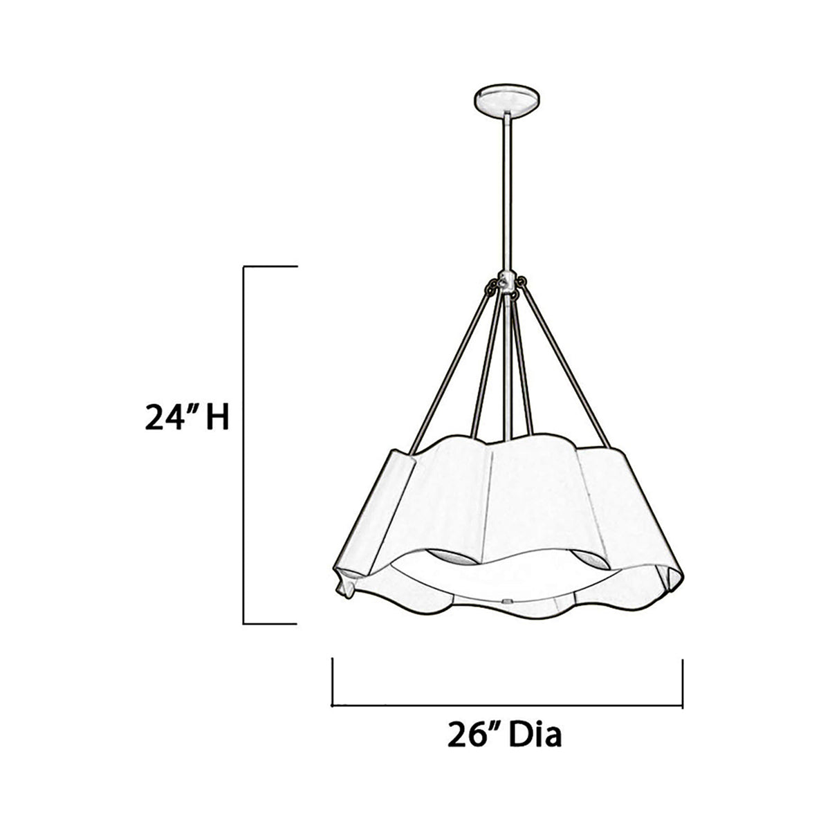 Waveform Pendant Light - line drawing.