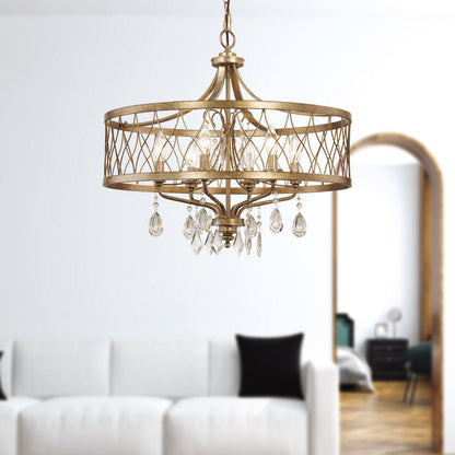 West Liberty Chandelier in living room.