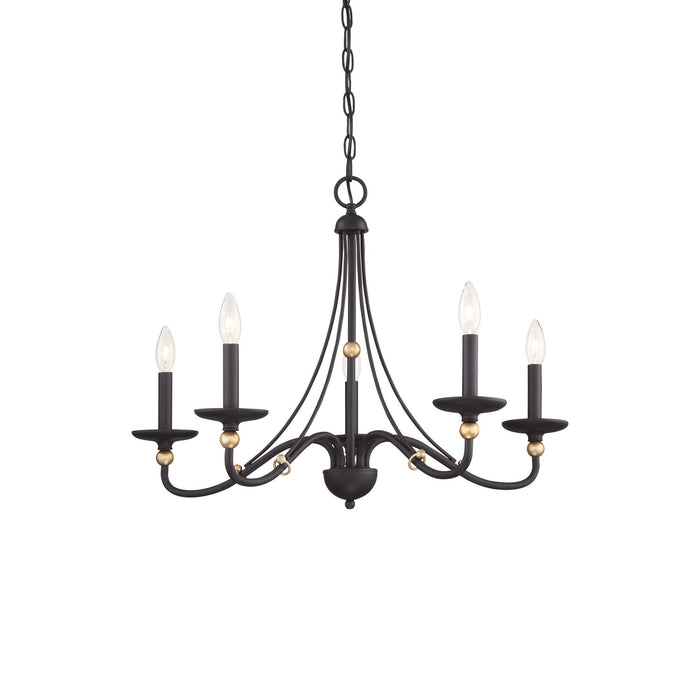 Westchester County Chandelier in Sand Coal with Skyline Gold Leaf (28-Inch).
