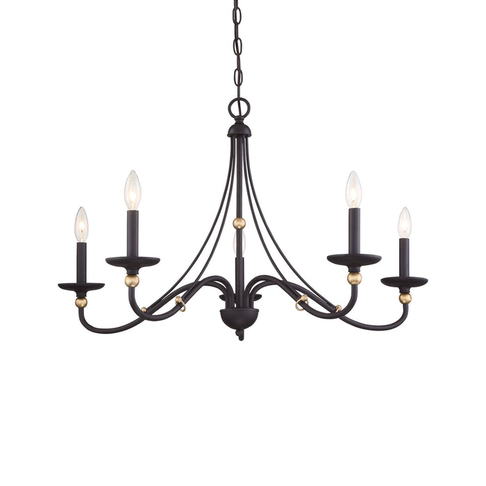 Westchester County Chandelier in Sand Coal with Skyline Gold Leaf (34-Inch).