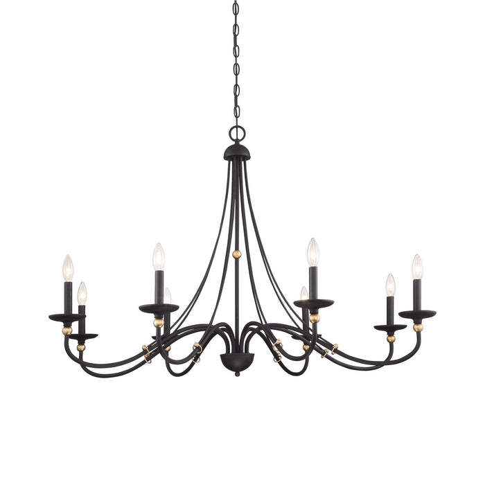 Westchester County Chandelier in Sand Coal with Skyline Gold Leaf (46-Inch).