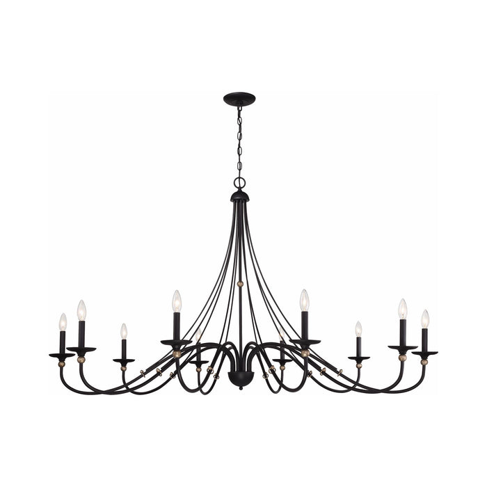 Westchester County Chandelier in Sand Coal with Skyline Gold Leaf (60-Inch).