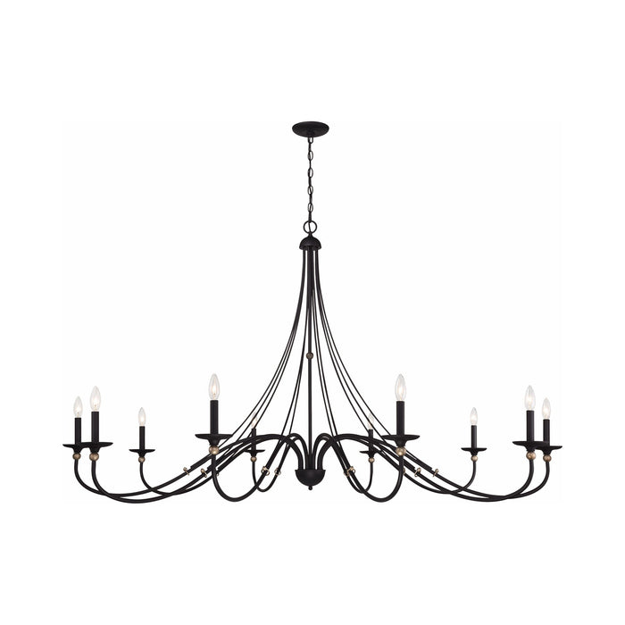 Westchester County Chandelier in Sand Coal with Skyline Gold Leaf (68-Inch).