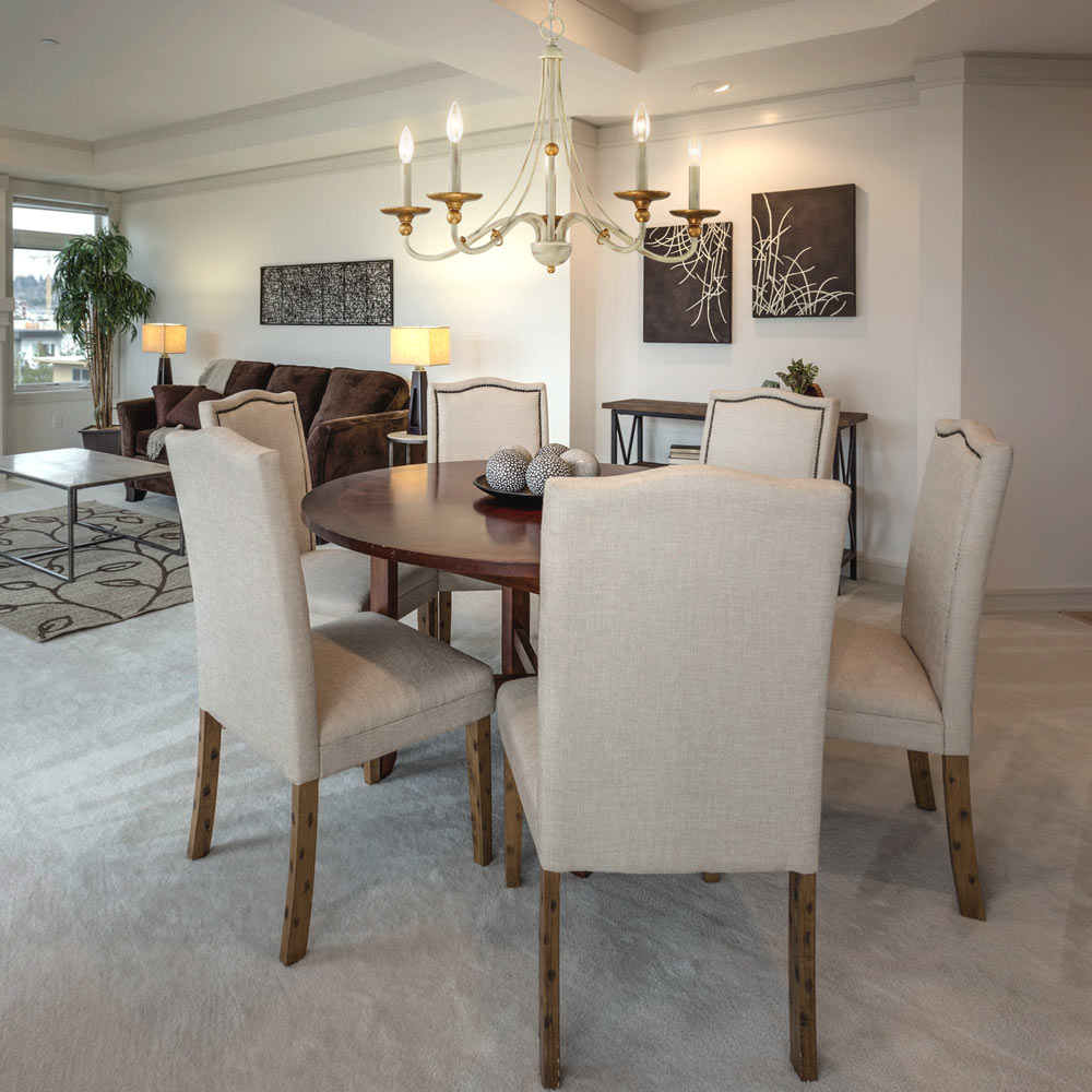 Westchester County Chandelier in living room.