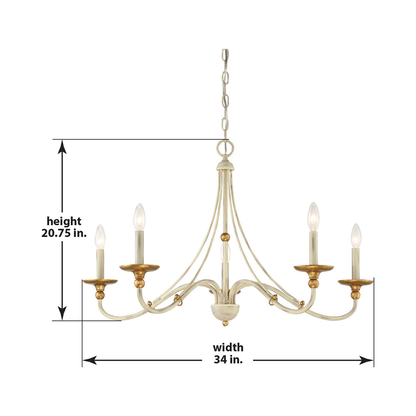 Westchester County Chandelier - line drawing.