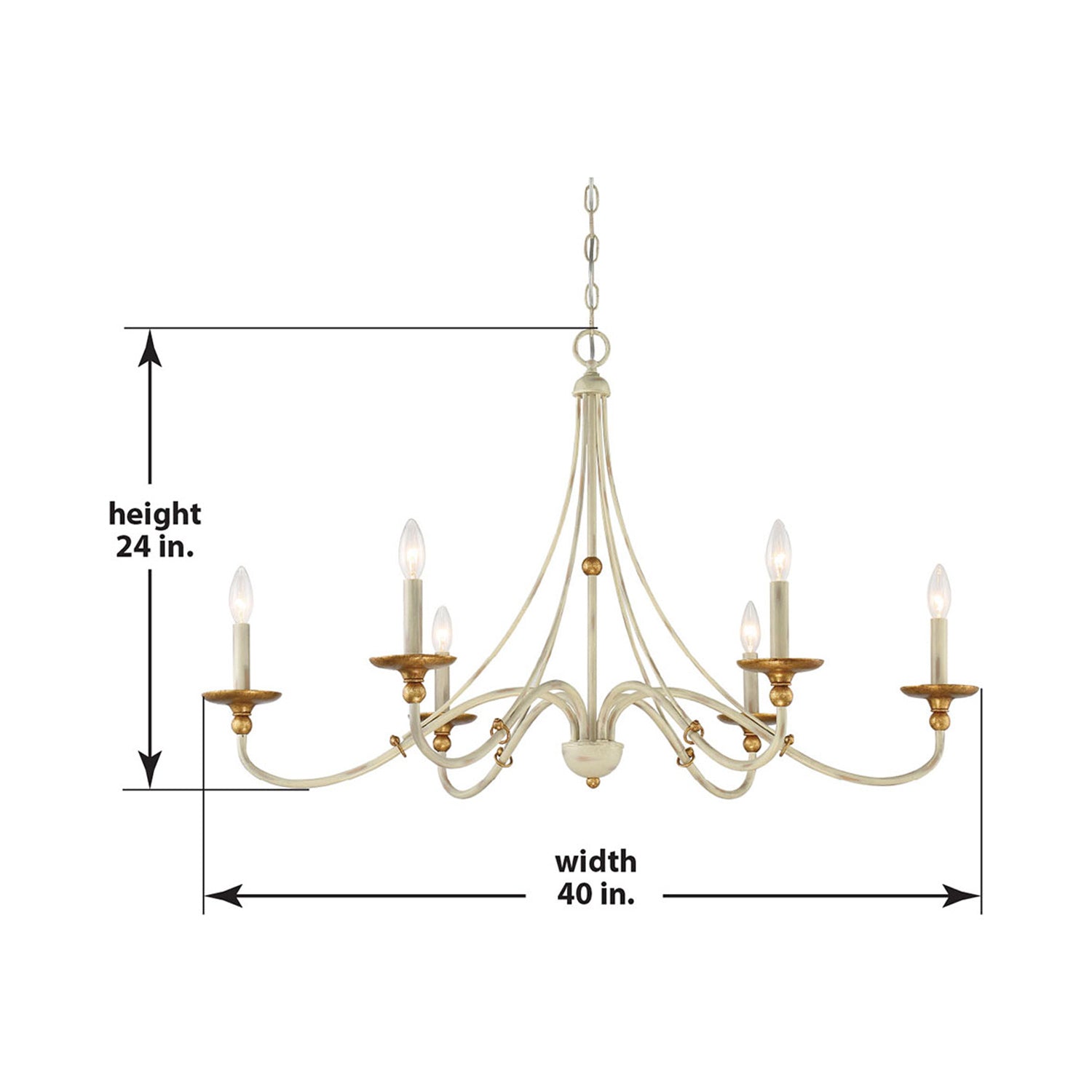 Westchester County Chandelier - line drawing.