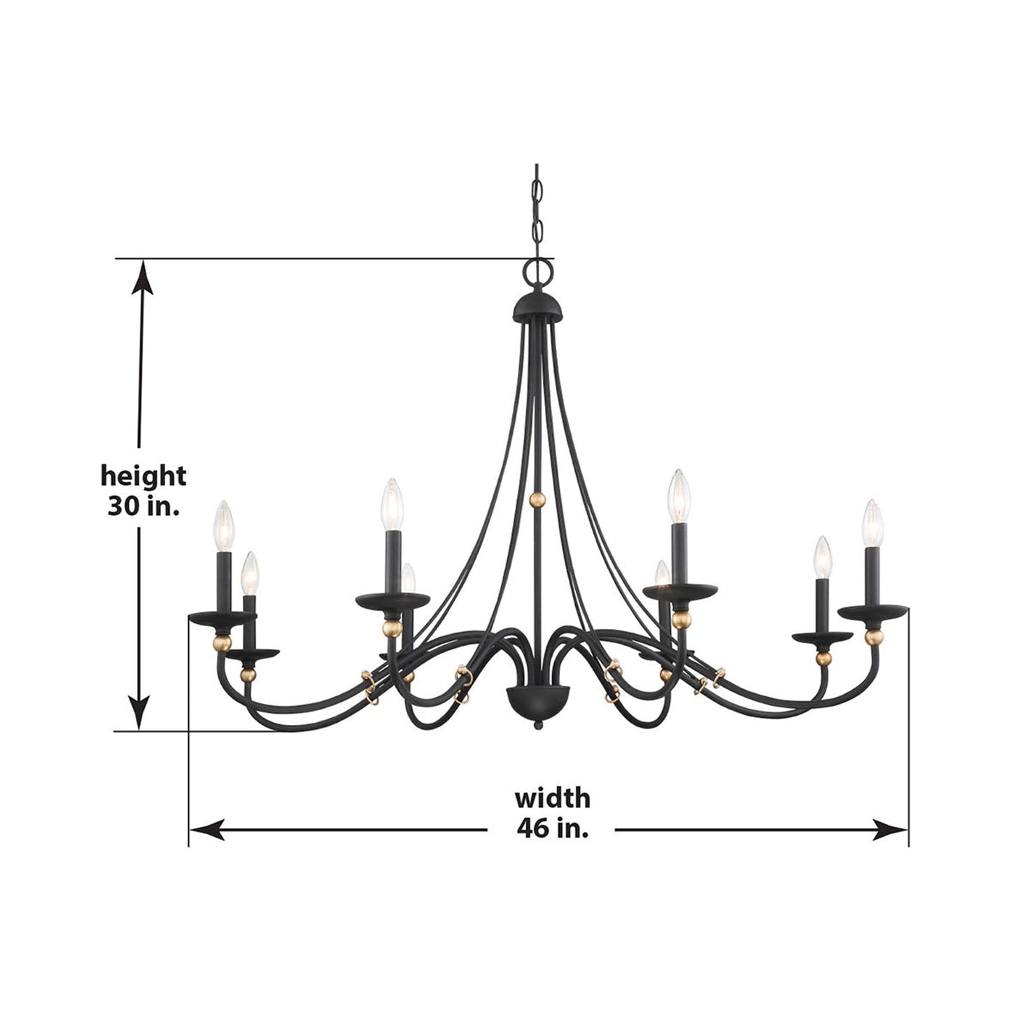 Westchester County Chandelier - line drawing.