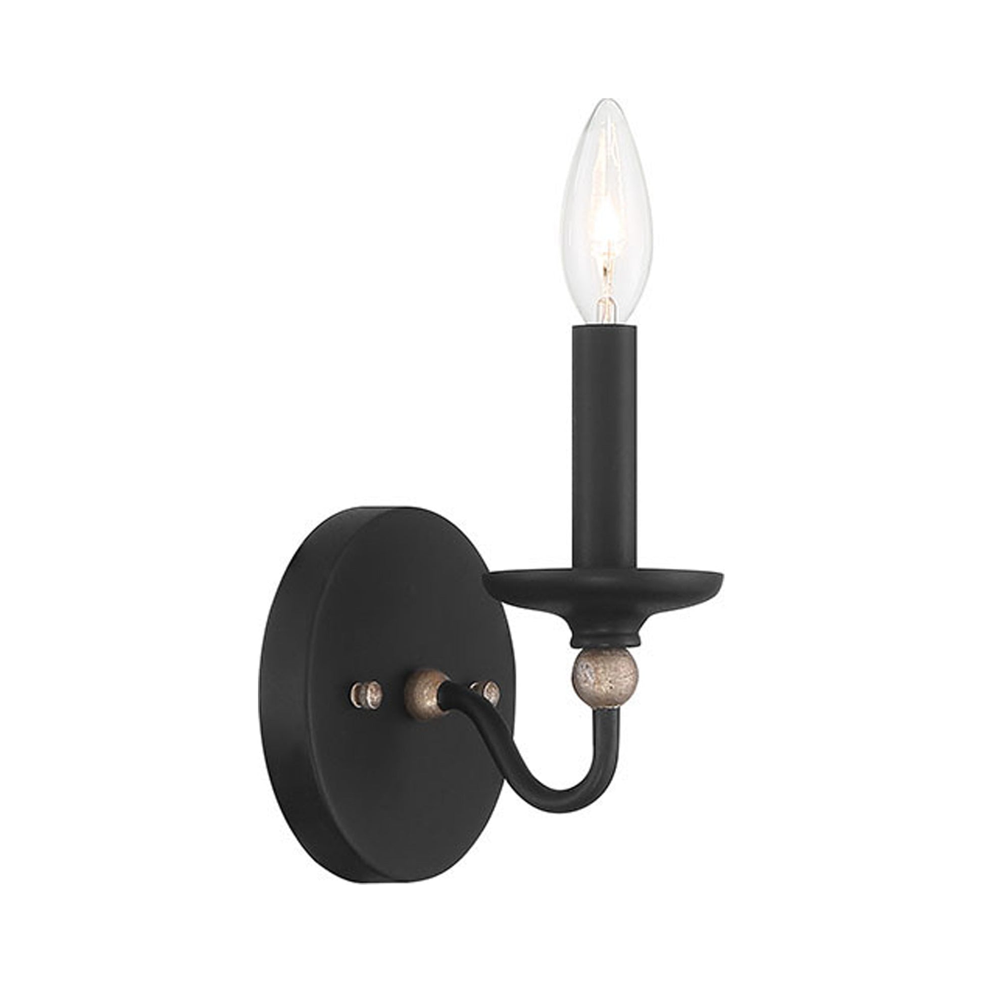 Westchester County Wall Light in Sand Coal with Skyline Gold Leaf (1-Light).