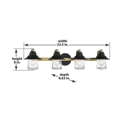 Westfield Manor Bath Vanity Light - line drawing.
