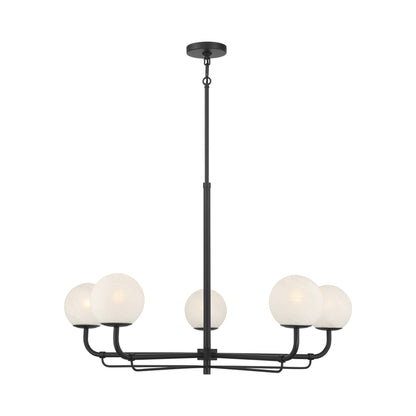Whitehall Chandelier in Dark Matte Black (5-Light).