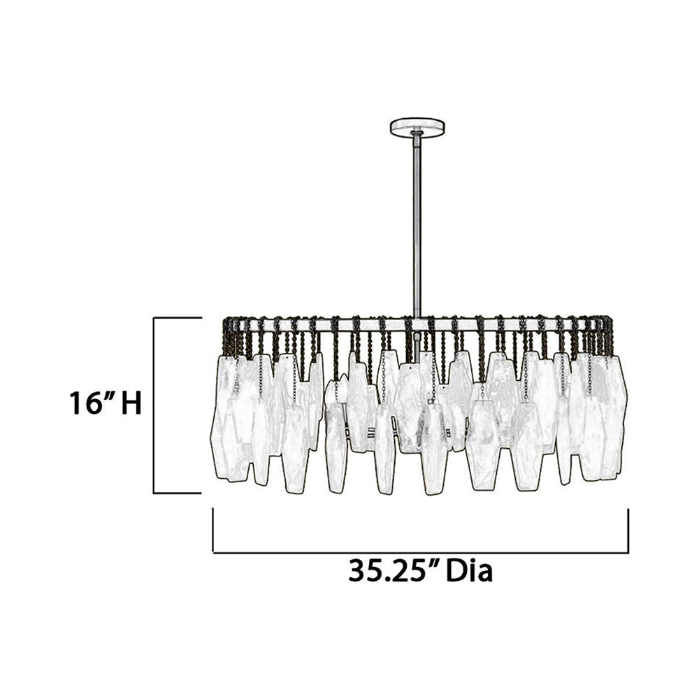 Willow Pendant Light - line drawing.