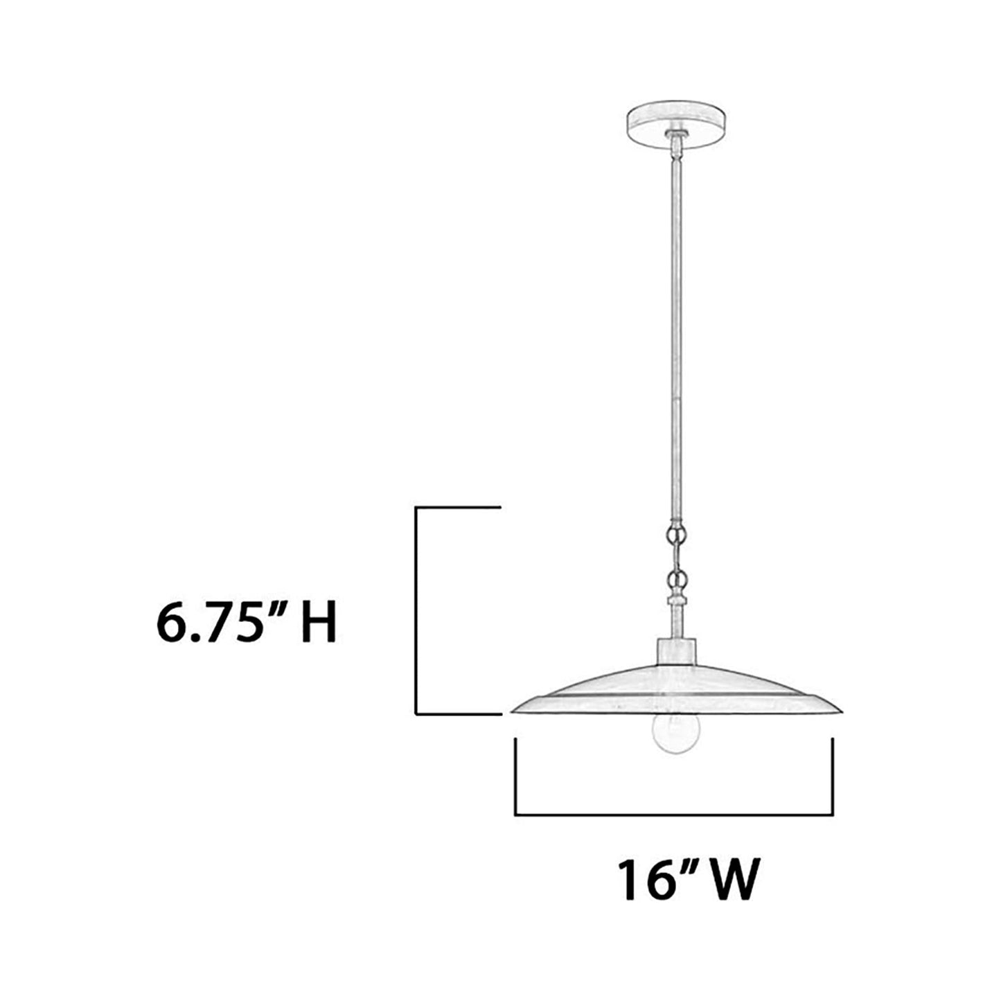 York Pendant Light - line drawing.
