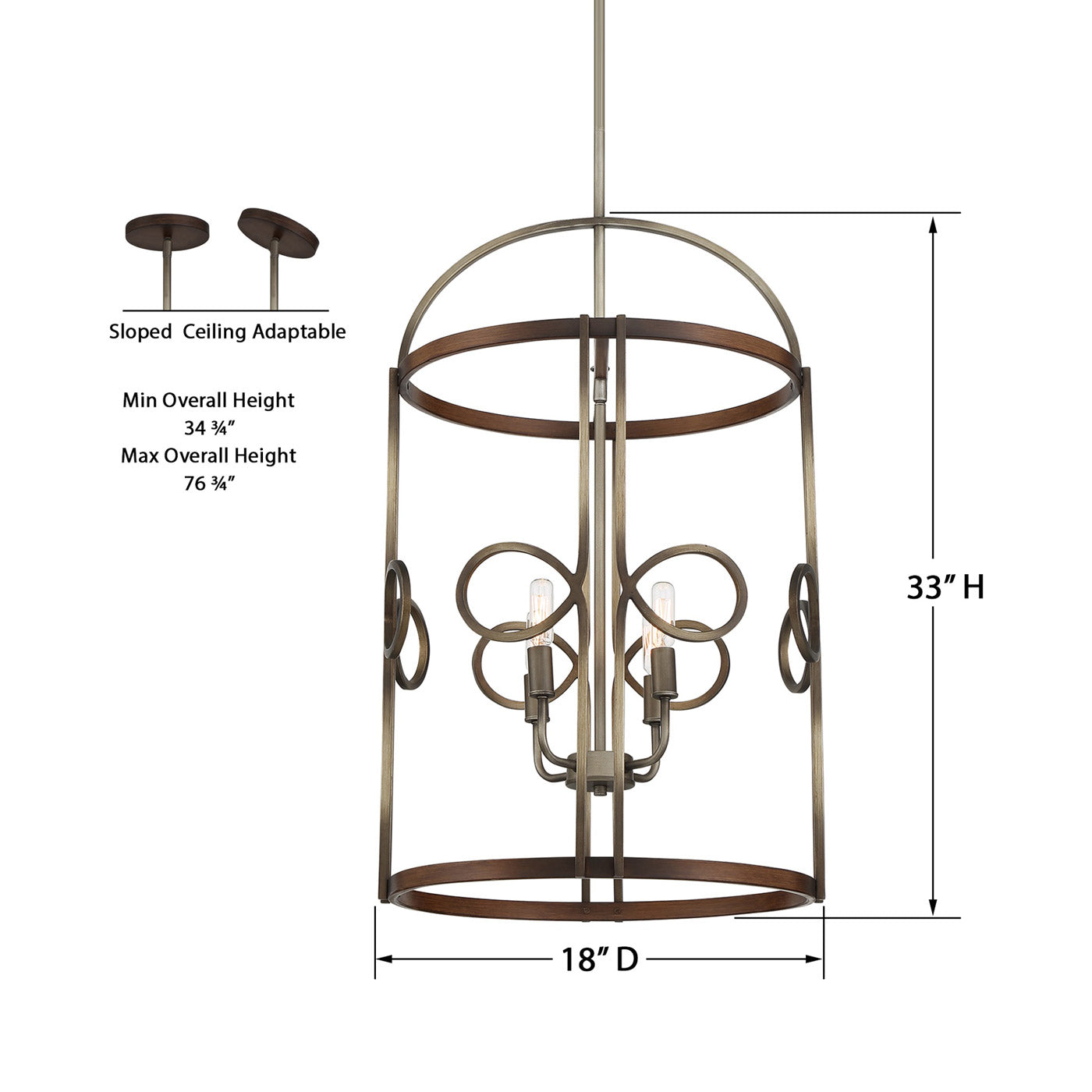 Yorkville Pendant Light - line drawing.