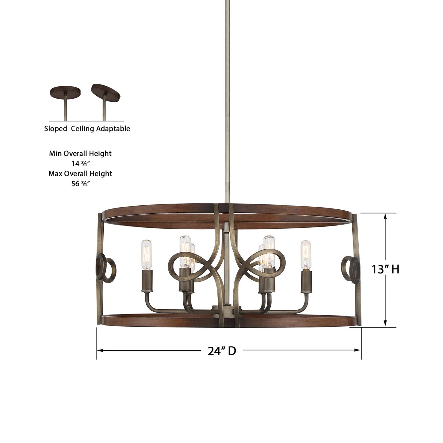 Yorkville Pendant Light - line drawing.
