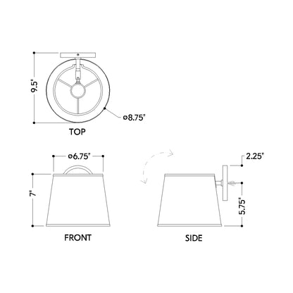 Abeni Wall Light - line drawing.