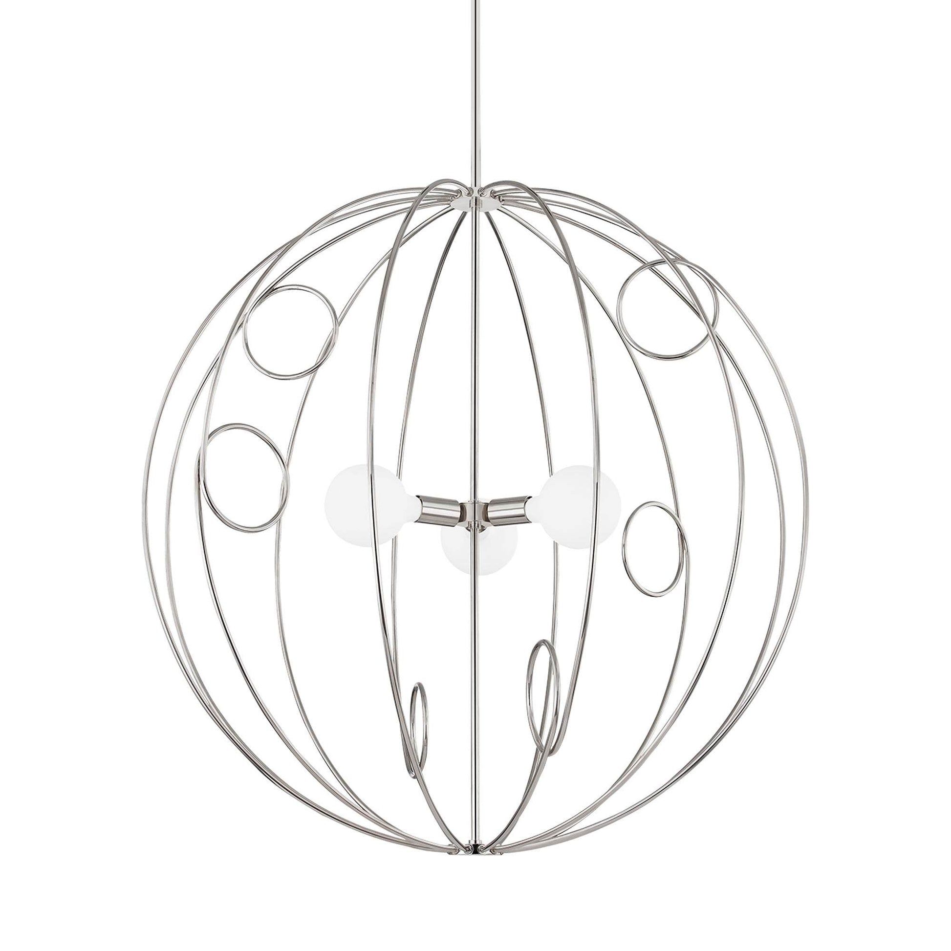 Alanis Chandelier in Polished Nickel.