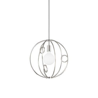 Alanis Pendant Light in Polished Nickel (Small).