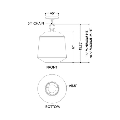Amanza Pendant Light - line drawing.