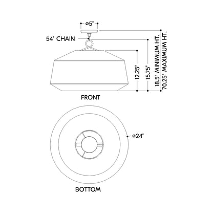 Amanza Pendant Light - line drawing.