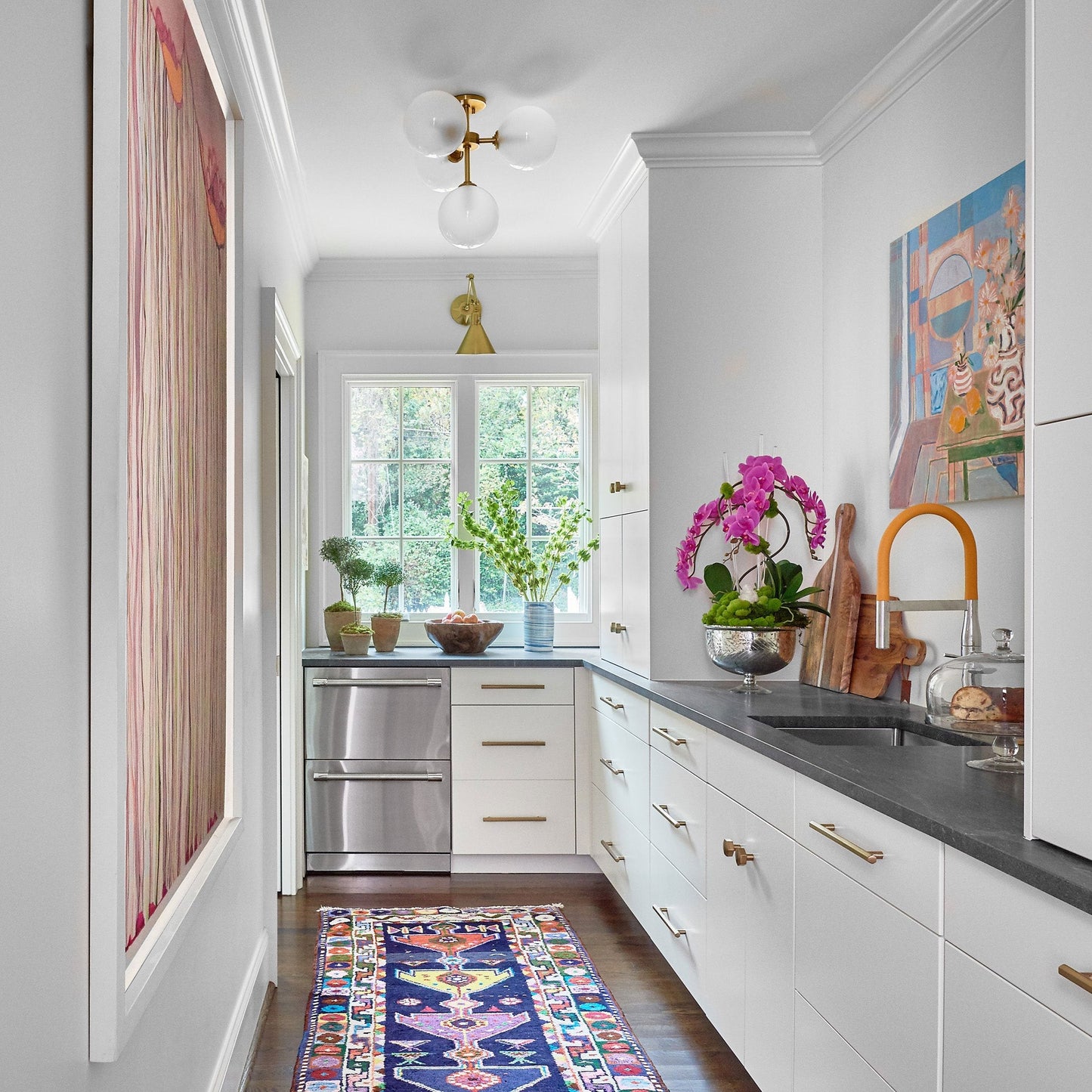 Ashleigh 4-Light LED Semi-Flush Mount Ceiling Light in living room.