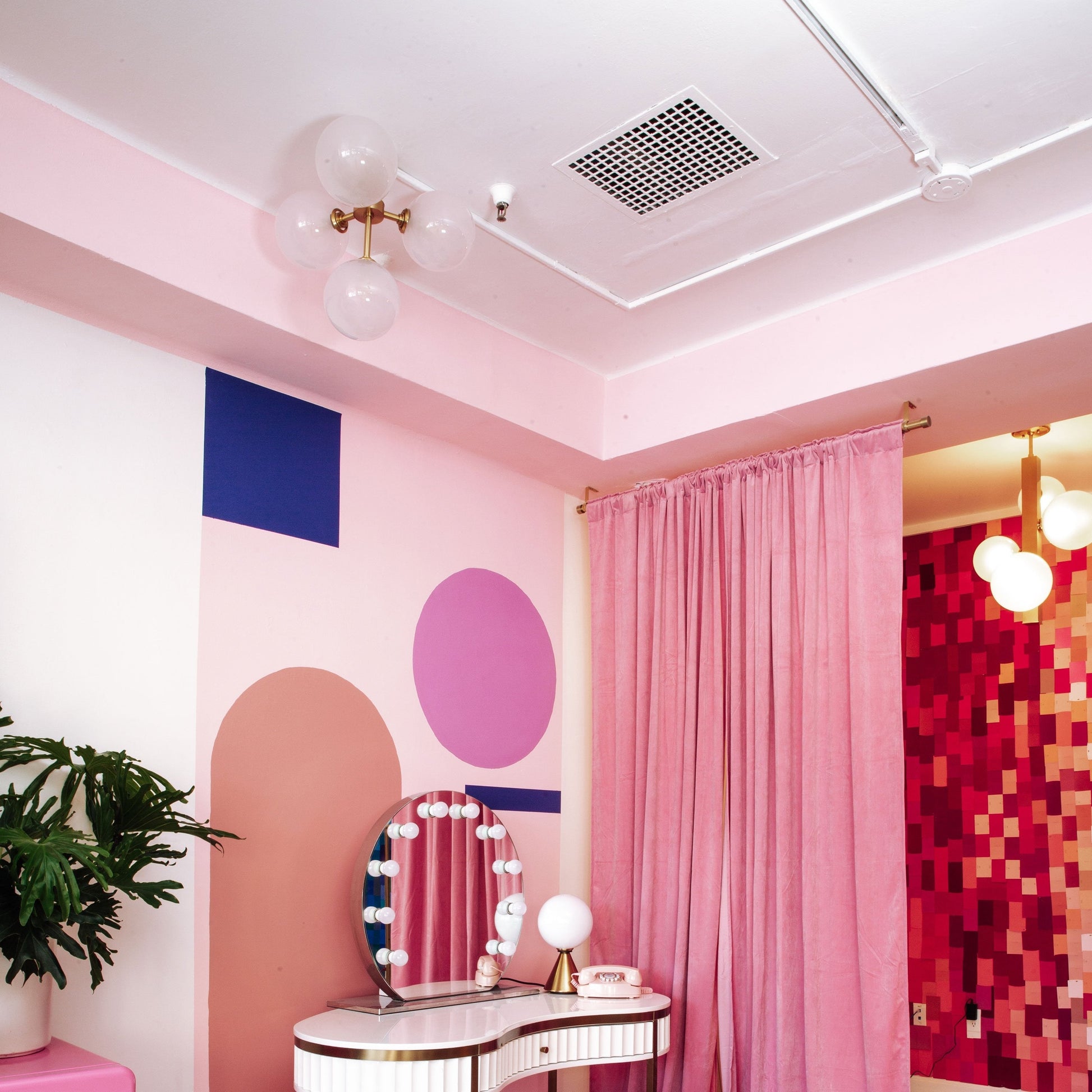 Ashleigh 4-Light LED Semi-Flush Mount Ceiling Light in bedroom.