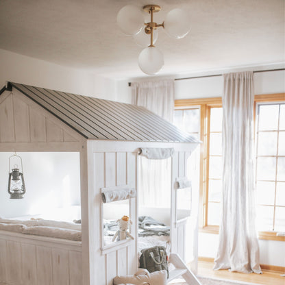 Ashleigh 4-Light LED Semi-Flush Mount Ceiling Light in bedroom.