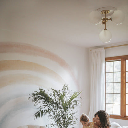 Ashleigh 4-Light LED Semi-Flush Mount Ceiling Light in bedroom.