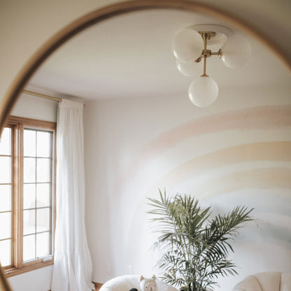 Ashleigh 4-Light LED Semi-Flush Mount Ceiling Light in bedroom.