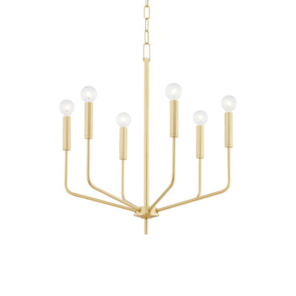 Bailey Chandelier in Aged Brass (6-Light).