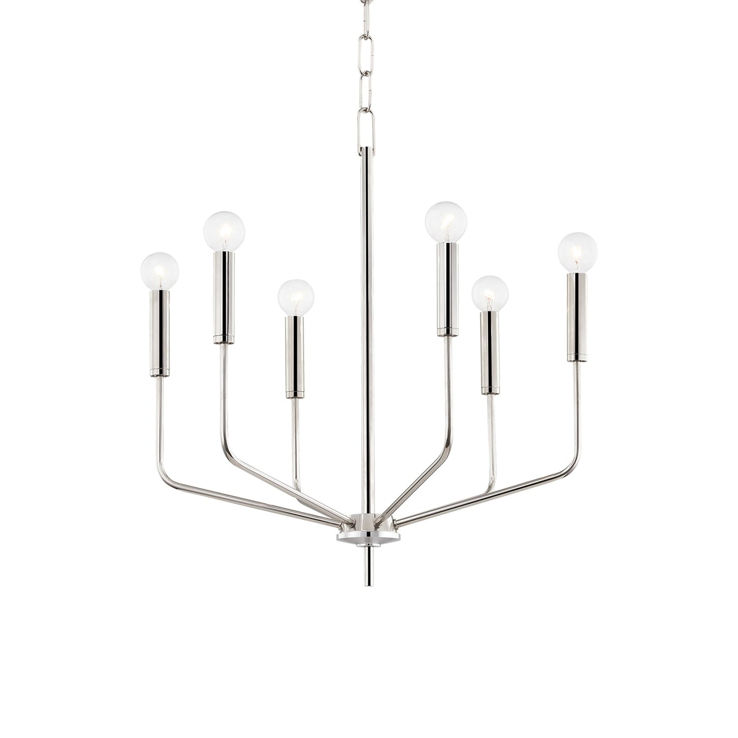 Bailey Chandelier in Polished Nickel (6-Light).