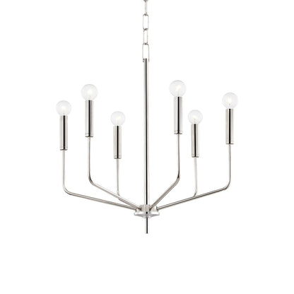 Bailey Chandelier in Polished Nickel (6-Light).