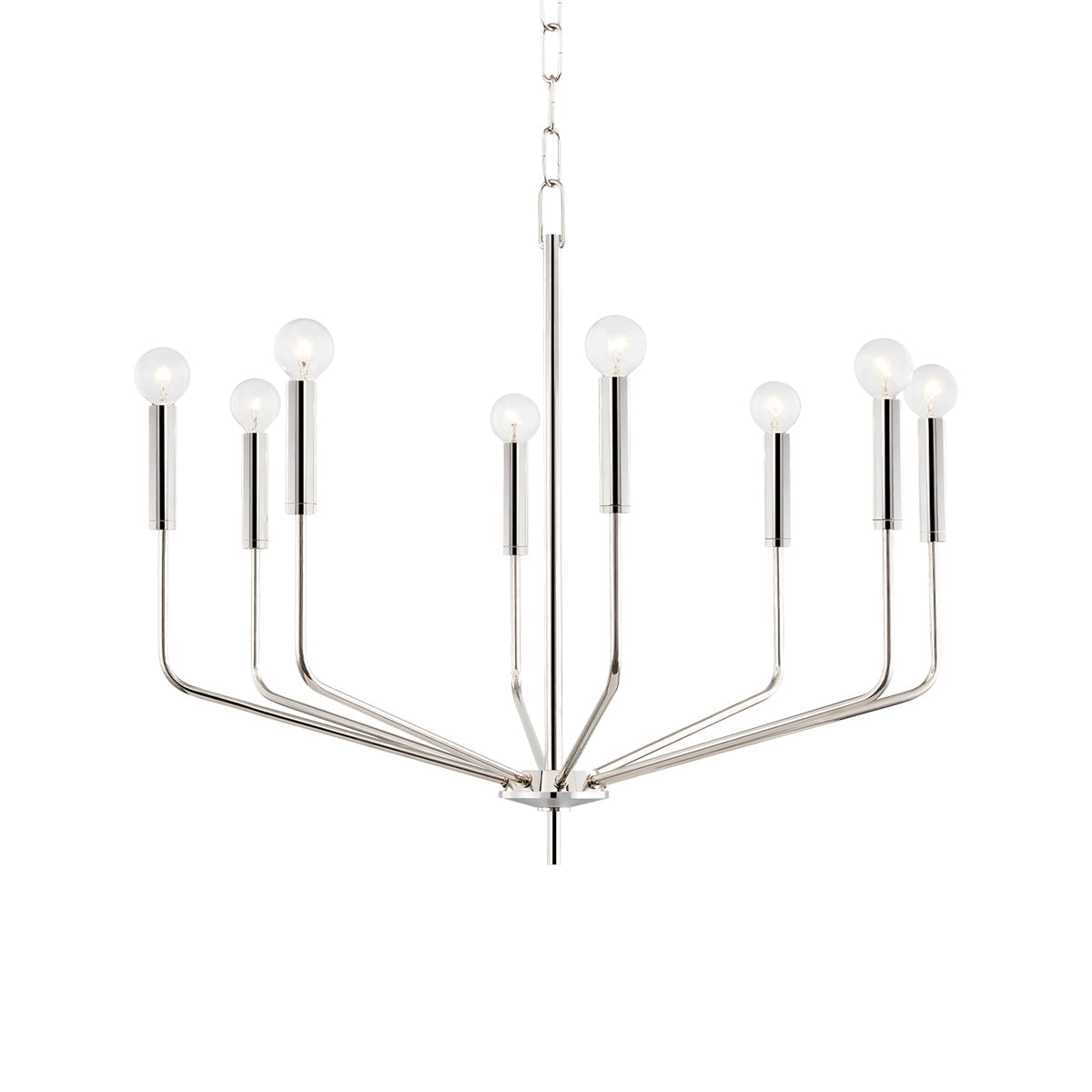 Bailey Chandelier in Polished Nickel (8-Light).